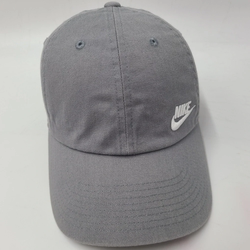 Youth Nike Hat Strapback Gray White Logo S1ZE Heritage86 Swoosh Casual Sports‎